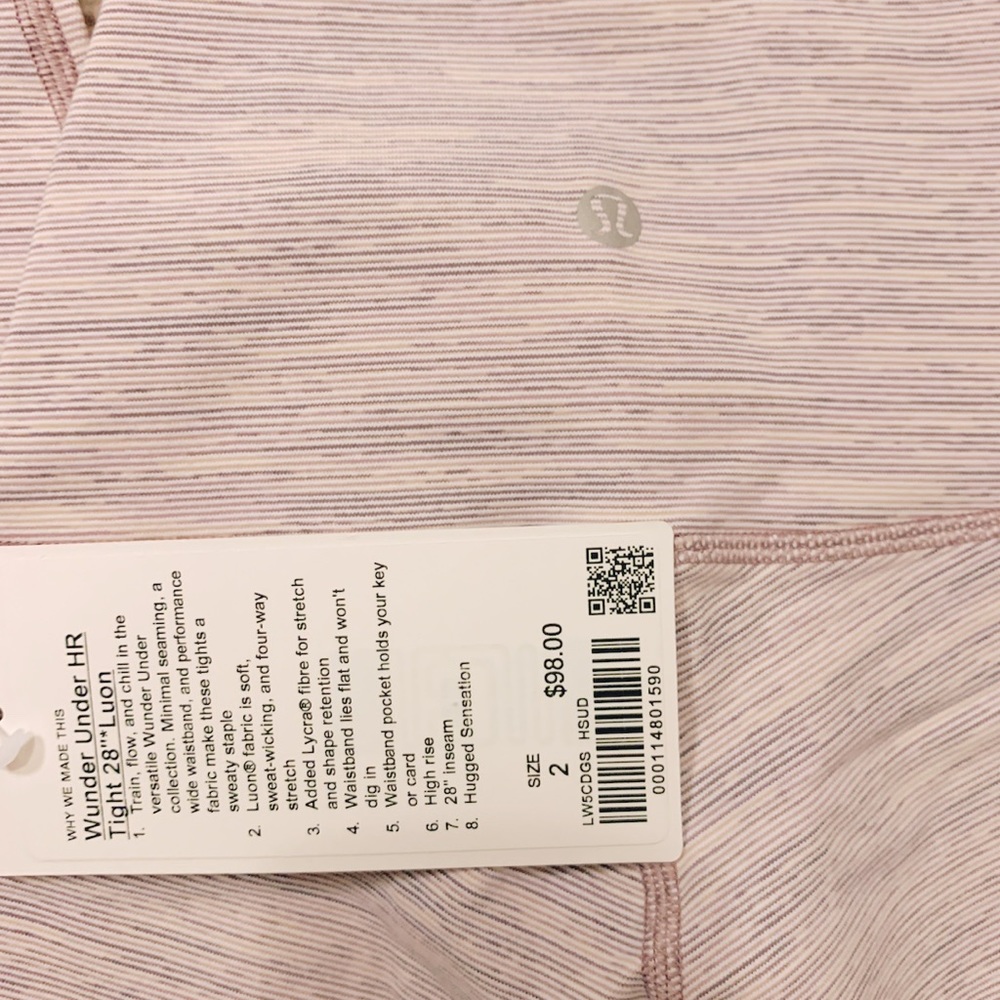 Lululemon LUON WunderUnder HR  28" TIGHT 2 (L-004) - Picture 2 of 6